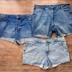 Old Navy Bundle of Three NEW Jean Shorts High Rise OG Straight Plus Size 26
